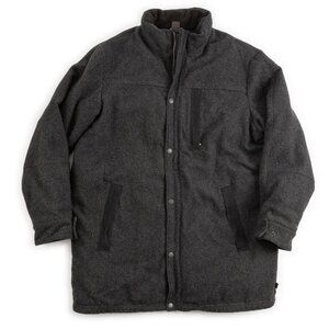 WOOLRICH Onyx charcoal grey heavy wool blend parka length winter jacket size L